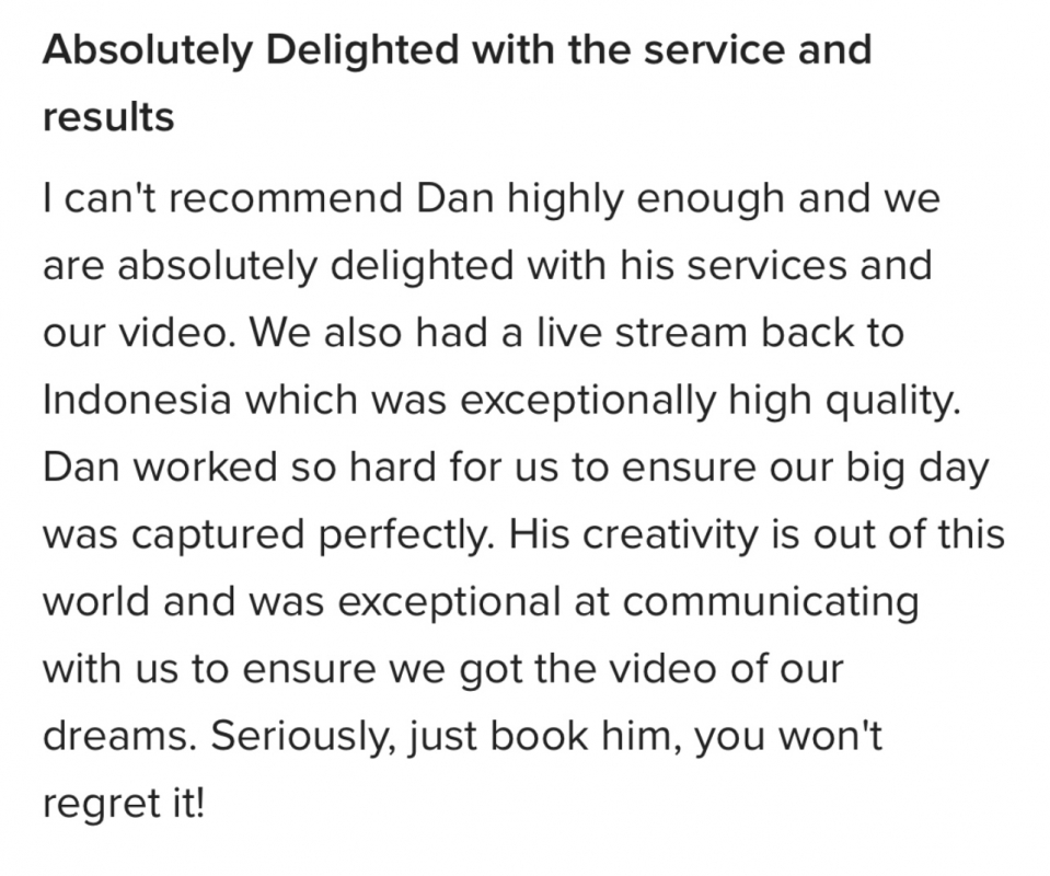 Wedding Videography Review